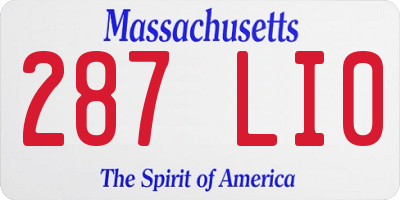 MA license plate 287LI0