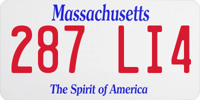 MA license plate 287LI4