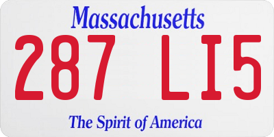MA license plate 287LI5