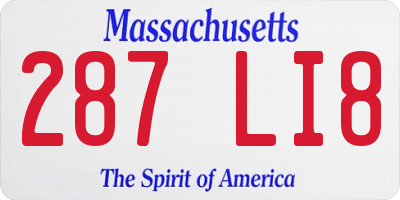 MA license plate 287LI8