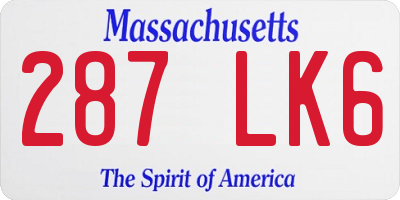 MA license plate 287LK6