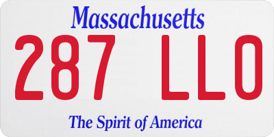 MA license plate 287LL0