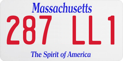 MA license plate 287LL1
