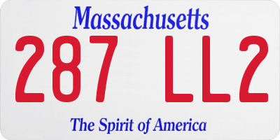 MA license plate 287LL2