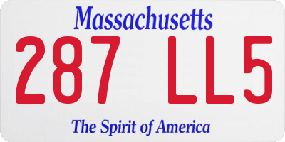 MA license plate 287LL5