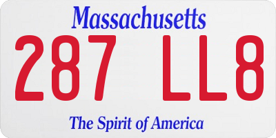 MA license plate 287LL8