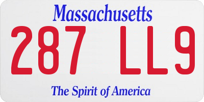 MA license plate 287LL9