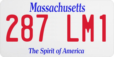 MA license plate 287LM1