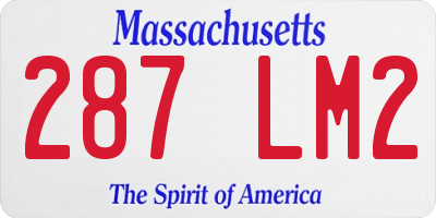 MA license plate 287LM2