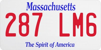 MA license plate 287LM6