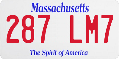 MA license plate 287LM7