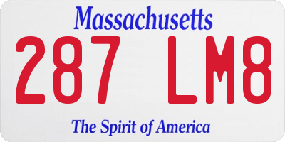 MA license plate 287LM8