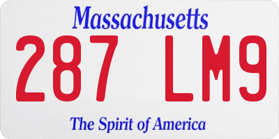 MA license plate 287LM9