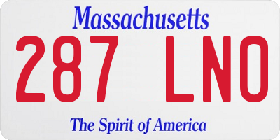 MA license plate 287LN0