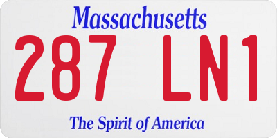 MA license plate 287LN1