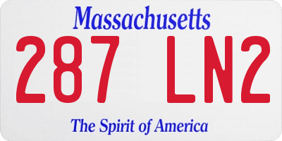 MA license plate 287LN2