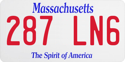 MA license plate 287LN6