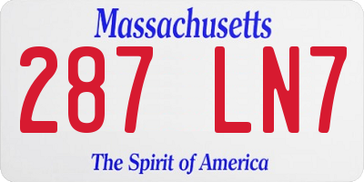 MA license plate 287LN7