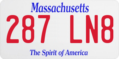 MA license plate 287LN8