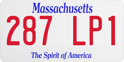 MA license plate 287LP1