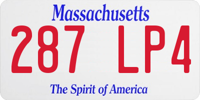 MA license plate 287LP4