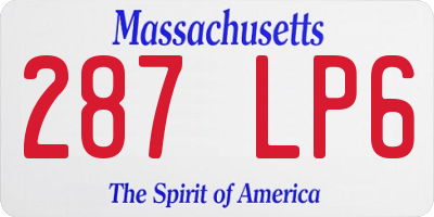 MA license plate 287LP6