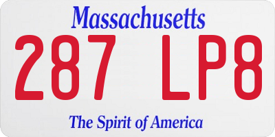 MA license plate 287LP8