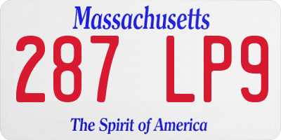MA license plate 287LP9