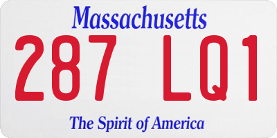 MA license plate 287LQ1