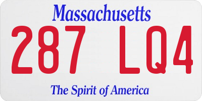 MA license plate 287LQ4