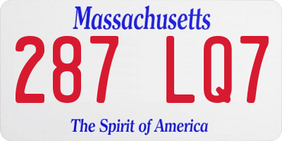 MA license plate 287LQ7
