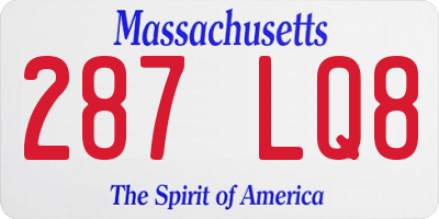 MA license plate 287LQ8