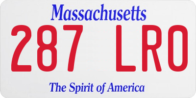 MA license plate 287LR0