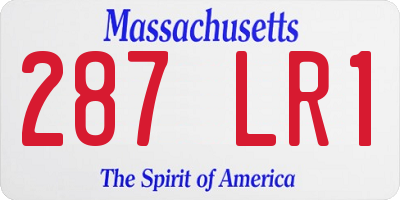 MA license plate 287LR1