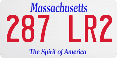 MA license plate 287LR2