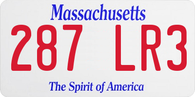 MA license plate 287LR3