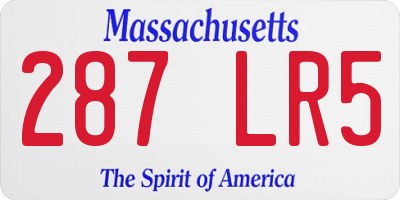 MA license plate 287LR5