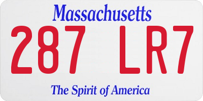 MA license plate 287LR7
