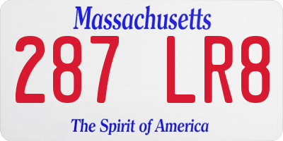 MA license plate 287LR8