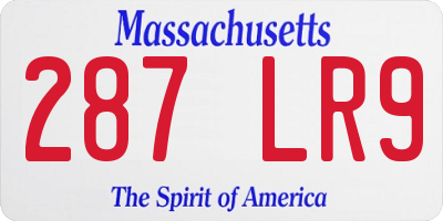 MA license plate 287LR9