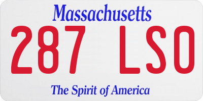 MA license plate 287LS0