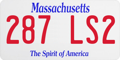 MA license plate 287LS2