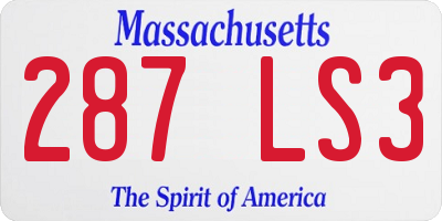 MA license plate 287LS3
