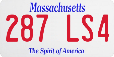 MA license plate 287LS4