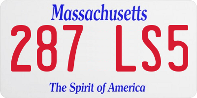 MA license plate 287LS5