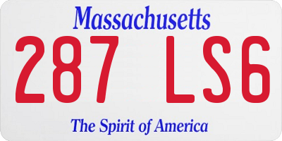 MA license plate 287LS6