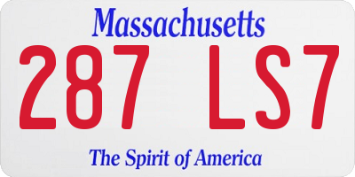 MA license plate 287LS7