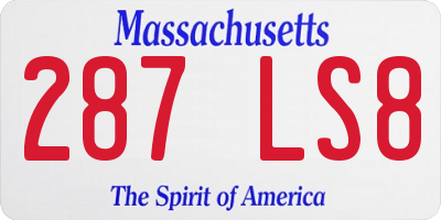 MA license plate 287LS8