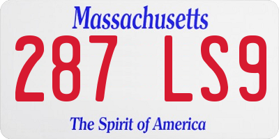 MA license plate 287LS9