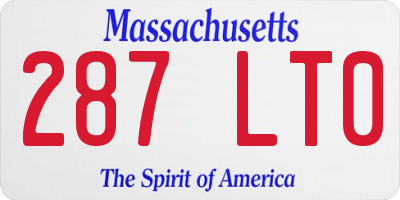 MA license plate 287LT0